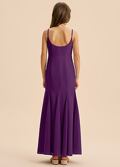 Azazie Evey Junior Abito Sirena in Chiffon Plissettato Uva image2