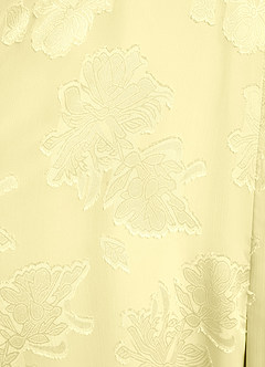 Azazie Bondi Bridesmaid Dresses Lemon Sorbet A-Line Ruched Floral Jacquard Burnout Dress image7