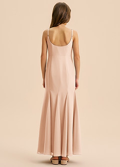 Azazie Evey Junior Abito Sirena in Chiffon Plissettato Rosa Inglese image2