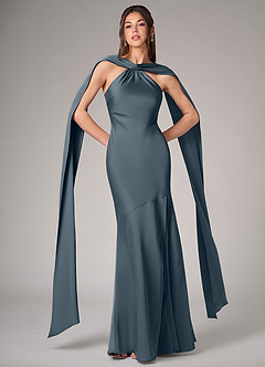 Azazie Kinsley Brautjungfernkleider Meerjungfrau-Linie Seitliche Cut-Outs Stretch-Satin Kleid Zwielichtviolett image1