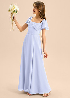 Azazie Azey Junior Lavender A-Line Ruched Chiffon Dress image7