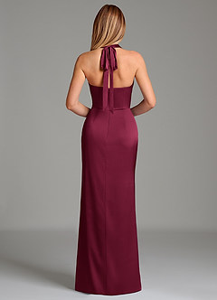 Azazie Serenity Bridesmaid Dresses Burgundy Mermaid Sweetheart Neckline Stretch Satin Dress image6