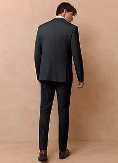 front Collins 차콜 더블 브레스트 울 블렌드 수트