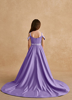 Azazie Jodi Flower Girl Dresses Tahiti A-Line Matte Satin Dress image2