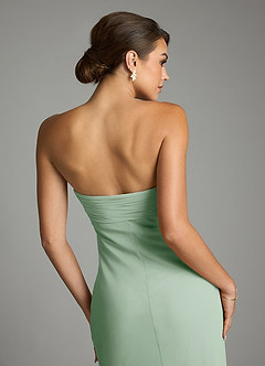 Azazie Saylor Vestidos de damas de honor Vestido de Agave de Gasa de Corte Sirena con Sin tirantes image10