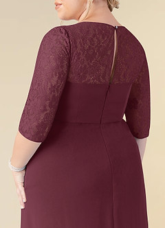 Azazie Leonine Mother of the Bride Dresses Cabernet A-Line Scoop lace Chiffon Dress image13