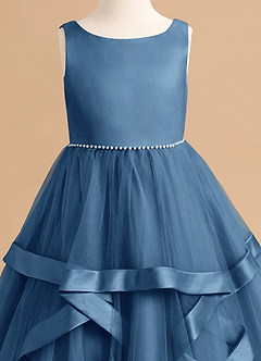 Azazie Posy Blumenmädchenkleider A-Linie Mit Perlen Tüll Kleid Zwielichtviolett image5