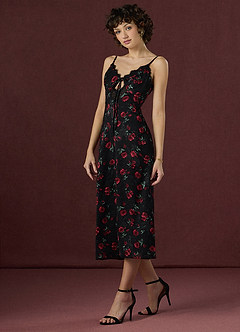 Masie Negro Rojo Vestido midi image4