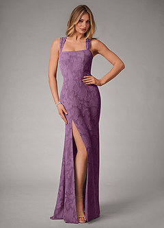 Azazie Luci Bridesmaid Dresses Wisteria Mermaid Pleated Floral Burnout Convertible Dress image1