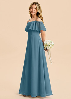 Azazie Maggie Junior Bermuda A-Line Off the Shoulder Chiffon Dress image3