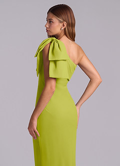 Azazie Yuanna Bridesmaid Dresses Lemongrass Mermaid One Shoulder Chiffon Dress image8