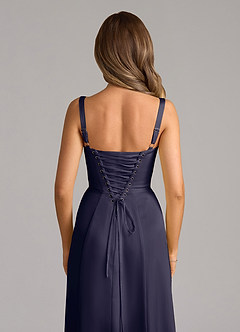 Azazie Amaris Bridesmaid Dresses Stormy A-Line Corset Stretch Satin Dress image6