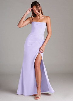 Azazie Leonis Bridesmaid Dresses Lilac Sheath Strapless Chiffon Convertible Dress image1