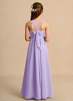 Azazie Tater Girls Formal Flower Girl Dresses Lilac A-Line Pleated Chiffon Dress image2