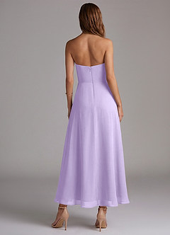 Azazie Wren Vestidos de madrinha de casamento Vestido Lilás de Chiffon de Linha A com Sem alças image4