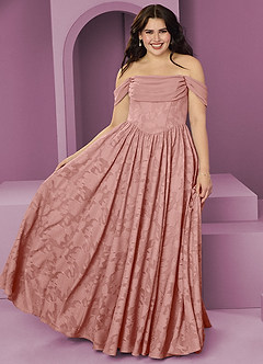 Barbie ♥ Azazie Bridesmaid Dresses Rosette A-Line Off the Shoulder Floral Burnout Convertible Dress image7