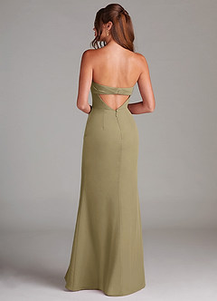 Azazie Leonis Bridesmaid Dresses Moss Green Sheath Strapless Chiffon Convertible Dress image5