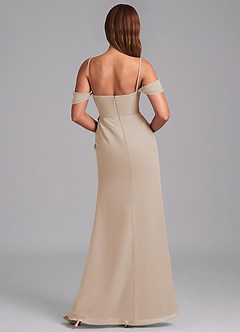 Azazie Johana Jurken voor bruidsmeisjes Converteerbaar Jurk van Chiffon met Zeemeermin Off the Shoulder Taupe image2