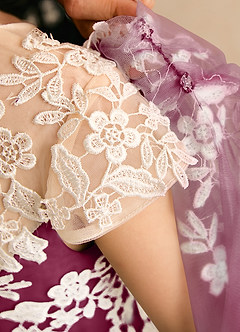 Azazie Dandelion Flower Girl Dresses Mulberry Ball-Gown Lace Dress image8