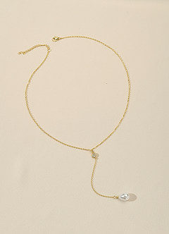 front Collar de lazo de perlas