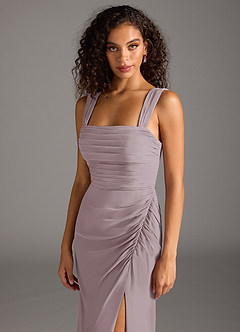 Azazie Jesaphine Bridesmaid Dresses Dusk Sheath Bow Chiffon Dress image7