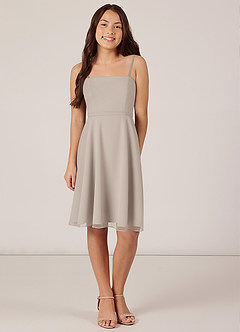 Azazie Kalie Junior Frost A-Line with Belt Chiffon Dress image1