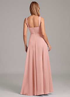 Azazie Shaude At-home Try On Dresses Black A-Line Pleated Chiffon Dress image2