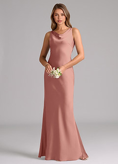 Azazie Allettie Bridesmaid Dresses Rosette Mermaid Stretch Satin Dress image3