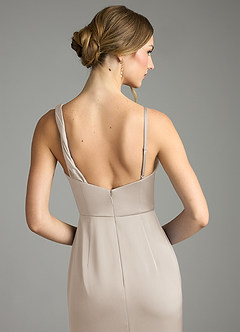 Azazie Samara Robes de demoiselle d'honneur Robe Sirène en Satin extensible Plissée Givre image6