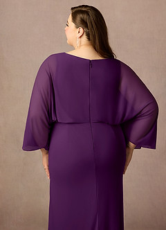 Azazie Ysabella Mother of the Bride Dresses Grape Mermaid Pleated Mesh Dress image11