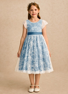 Azazie Maisie Flower Girl Klänningar Klänning A-linje i Spets image3