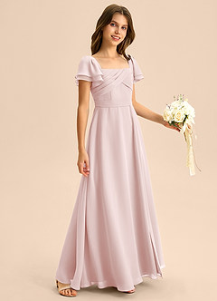 Azazie Azey Junior Klä av A-Line i Chiffong Rynkad image5