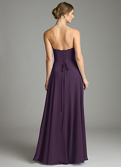 Azazie Ayla Abiti da Damigella Abito A-Line in Chiffon Scollo a Cuore Prugna image4