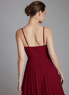 Azazie Zaina Bridesmaid Dresses Burgundy A-Line Chiffon Dress image6