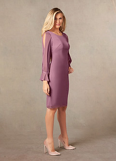 Azazie London Mother of the Bride Dresses Vintage Mauve Sheath Mesh Dress image6
