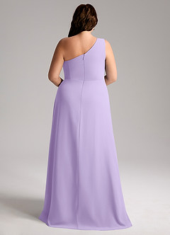 Azazie Brooke Robes de demoiselle d'honneur Robe Trapèze en Mousseline de soie Ue épaule Lilas image9
