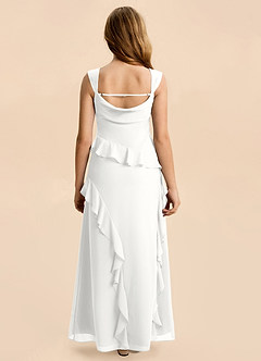 Azazie Sloane Junior White A-Line Sweetheart Neckline Chiffon Dress image2
