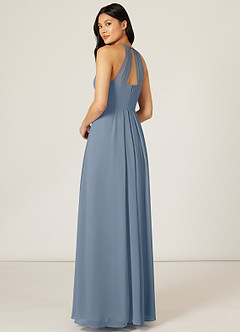 Azazie Sarah Bridesmaid Dresses Twilight Empire Pleated Chiffon Dress image5