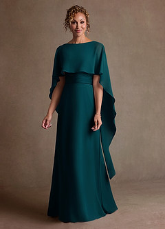 Azazie Marilla Klänningar till brudens mor Klä A-Line i Chiffong Plisserad Tallgrön image4