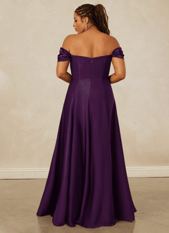 Christian Siriano Bridal for Azazie 1002 Bridesmaid Dresses Grape A-Line Off the Shoulder Stretch Satin Convertible Dress image17