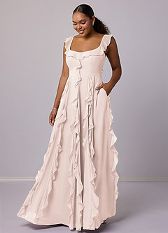 Barbie ♥ Azazie Bridesmaid Dresses Rose Petal A-Line with Pockets Chiffon Dress image7