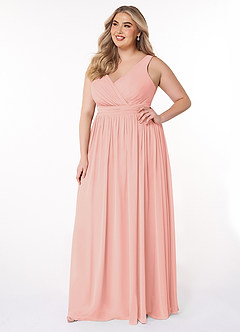 Azazie Kora Bridesmaid Dresses Rosette A-Line Pleated Chiffon Dress image9