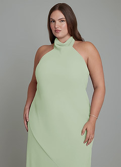 Azazie Velli Bridesmaid Dresses Dusty Sage Mermaid High Neck Chiffon Dress image9