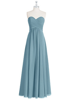 Azazie Yazmin Bridesmaid Dresses Moody Blue A-Line Sweetheart Neckline Chiffon Convertible Dress image8