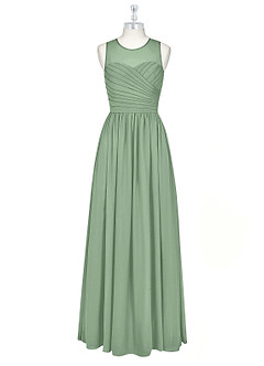 Azazie Nina Bridesmaid Dresses Matcha A-Line Pleated Chiffon Dress image6
