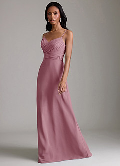 Azazie Kali Bridesmaid Dresses Vintage Mauve A-Line Pleated Chiffon Dress image6