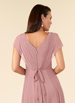 Azazie Palana Mère de la mariée Robes Robe Trapèze en Mousseline de soie Dentelle Rose Poussiéreuse image5