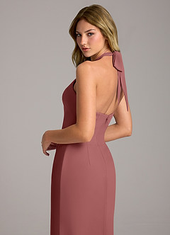 Azazie Keisha Bridesmaid Dresses Amethyst Sheath Chiffon Dress image2