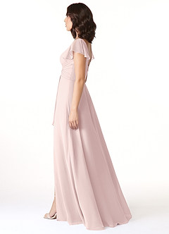 Azazie Omari Bridesmaid Dresses Blushing Pink A-Line Chiffon Dress image6
