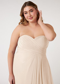 Azazie Arabella Allure Robes de demoiselle d'honneur Robe Trapèze Convertible en Mousseline de soie Encolure en Forme de Cœur Albâtre Blanc image7